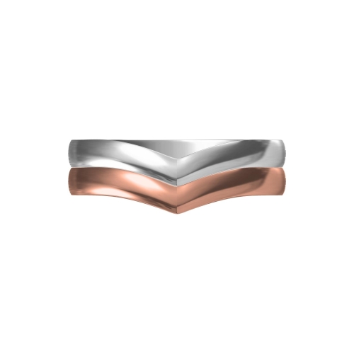 Signature 2 tier Stack Ring | White Rose Gold