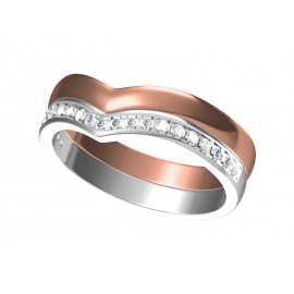 Signature 2 tier Stack Ring | Dia on White | Rose Gold