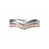 SIGNATURE STACK 2 TIER RING | DIA ON ROSE | POLISH WHITE