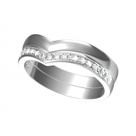 Signature 2 tier Stack Ring | Diamond White Gold