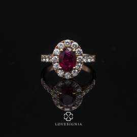 Ready Solitaire Ring Gemstone Halo 2.3