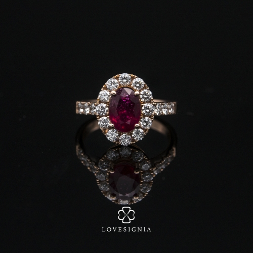 Ready Solitaire Ring Gemstone Halo 2.3