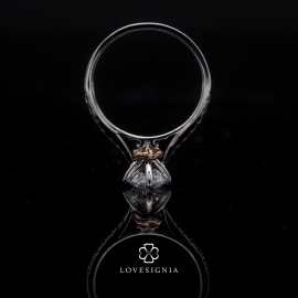 Solitaire Ring Setting 31 Flora details Taper Band Pave Diamond