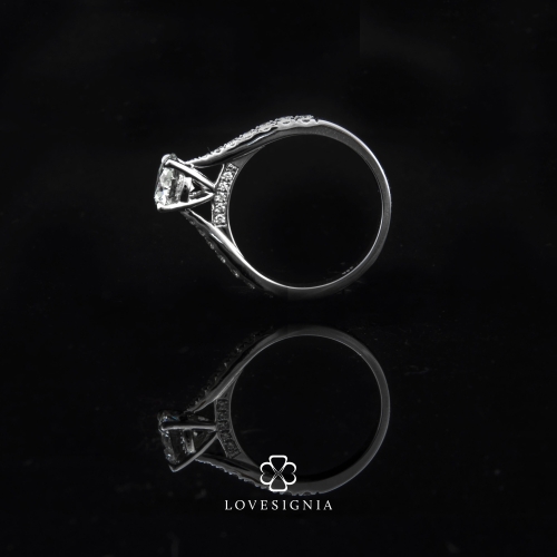 Solitaire Ring Setting Diamond on Side Profile