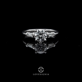 Solitaire Ring Setting Flanked Band