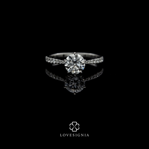 Solitaire Ring Setting 5 Prong Taper Diamond Band
