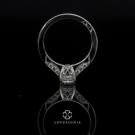 Solitaire Ring Setting 38 | Side Profile Detailings Milgrain and Diamond