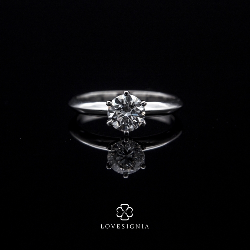 Solitaire Ring Setting 6 Prongs Edged Band