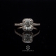 Solitaire Ring Setting Radiant Diamond Halo Uniform Diamond Band