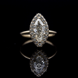 Solitaire Ring Setting Marquise Fully Encase Diamond 