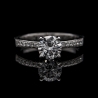 Solitaire Ring Setting 8 | Taper Pave Diamond with Gold Trim Band
