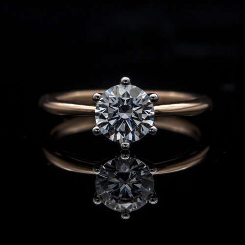 Solitaire Ring Setting 12 | Dual Tone with Taper Polish Band