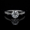 Solitaire Ring Setting 25 | Petite Taper Band with Pave Diamond  