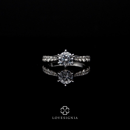 Solitaire Ring Setting 29 | Taper Band with Pave Diamond 2.6