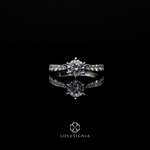 Solitaire Ring Setting 29 | Taper Band with Pave Diamond 2.6