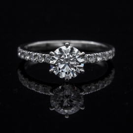 Solitaire Ring Setting 36 | Uniform Band Pave Diamond