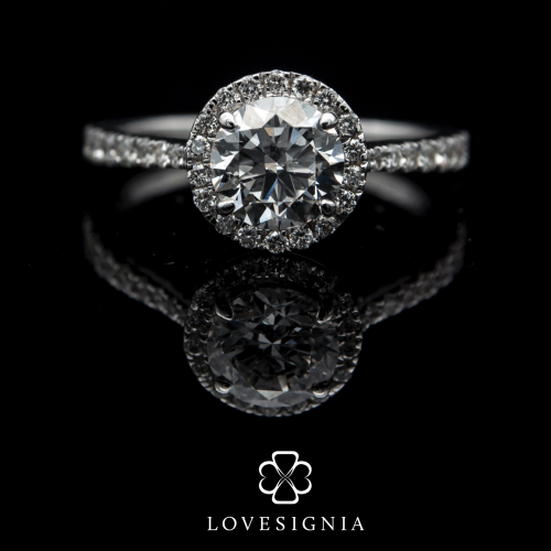 Solitaire Ring Setting 39 | Pave Diamond Halo and Band