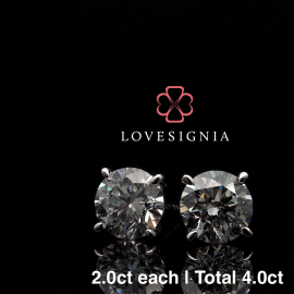 Signature Solitaire Ear Studs 4ct