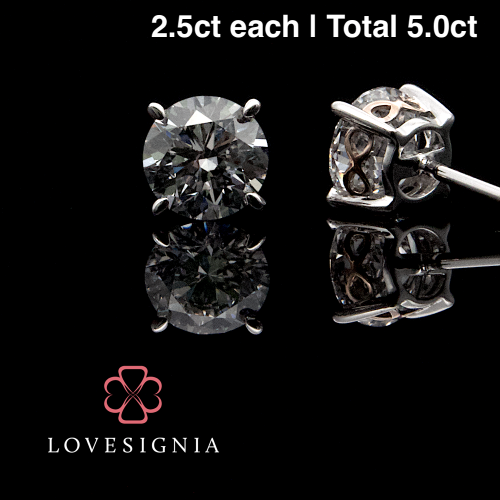 Signature Solitaire Ear Studs 5ct