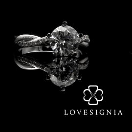 Solitaire Ring Setting 48 | 5 Prongs  Alternate Pave and Polish Inifinity Band