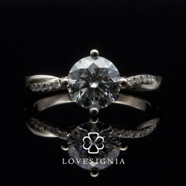 Solitaire Ring Setting 49 | 4 Prongs Pave and Polish Infinity Band