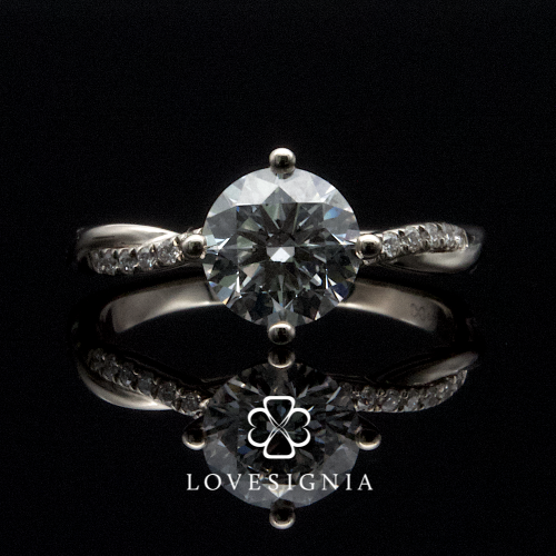 Solitaire Ring Setting 49 | 4 Prongs Pave and Polish Infinity Band