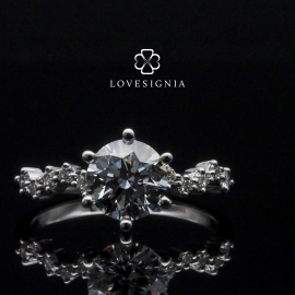 Solitaire Ring Setting 50 | 6 Prongs Constellation Band