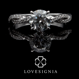 Solitaire Ring Setting 51 | 4 Prongs Pave Diamond Infinity Band