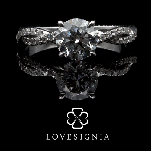 Solitaire Ring Setting 51 | 4 Prongs Pave Diamond Infinity Band