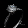 Solitaire Ring Setting 53 | 6 Prongs Taper Band with Pave Diamond