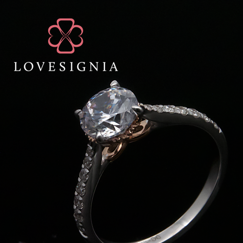 Featured Signature Ring Setting | 4 Prongs | Milgrain Heart | Iconic Motif | Pave Diamond Band
