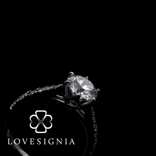 Solitaire Ring Setting 54 | 6 Prongs Taper Band with Pave Diamond